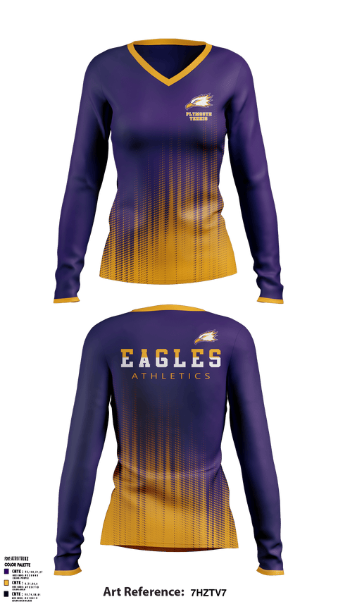 Womens Long Sleeve Vneck Shirt, Plymouth Christian Academy Tennis, Tennis, Teamtime, Team time, sublimation, custom sports apparel, team uniforms, spirit wear, spiritwear, sports uniforms, custom shirts, team store, custom team store, fundraiser sports, apparel fundraiser