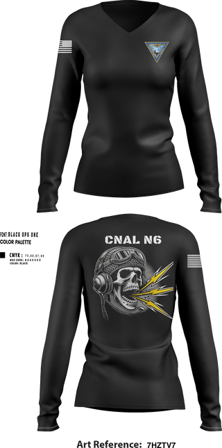 Womens Long Sleeve Vneck Shirt, COMNAVAIRLANT, , Teamtime, Team time, sublimation, custom sports apparel, team uniforms, spirit wear, spiritwear, sports uniforms, custom shirts, team store, custom team store, fundraiser sports, apparel fundraiser