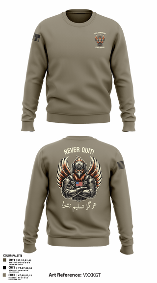 Crew Neck Sweatshirt, F CO, 229th MI BN, , Teamtime, Team time, sublimation, custom sports apparel, team uniforms, spirit wear, spiritwear, sports uniforms, custom shirts, team store, custom team store, fundraiser sports, apparel fundraiser