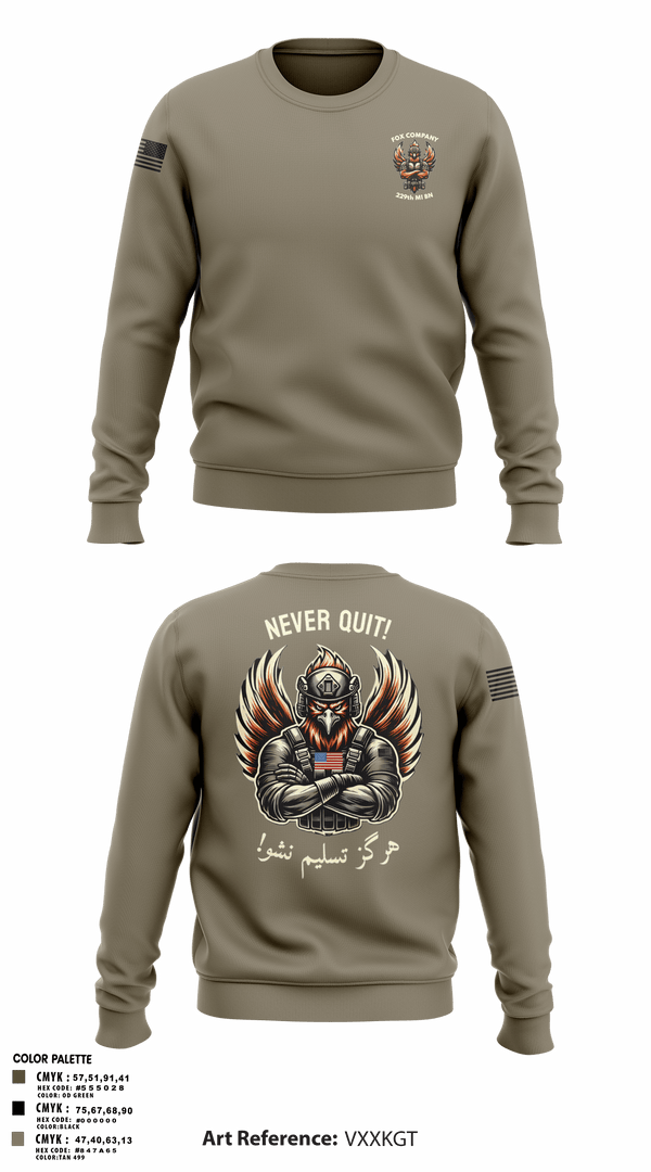 Crew Neck Sweatshirt, F CO, 229th MI BN, , Teamtime, Team time, sublimation, custom sports apparel, team uniforms, spirit wear, spiritwear, sports uniforms, custom shirts, team store, custom team store, fundraiser sports, apparel fundraiser