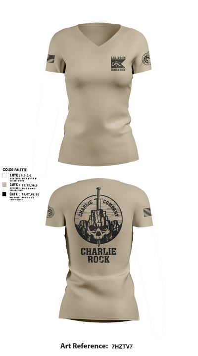 Charlie Rock 29123501 Women's Short Sleeve V-neck Shirt - 1