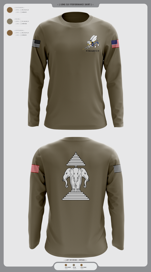 Long Sleeve Performance Shirt, Seabee, Navy, Teamtime, Team time, sublimation, custom sports apparel, team uniforms, spirit wear, spiritwear, sports uniforms, custom shirts, team store, custom team store, fundraiser sports, apparel fundraiser