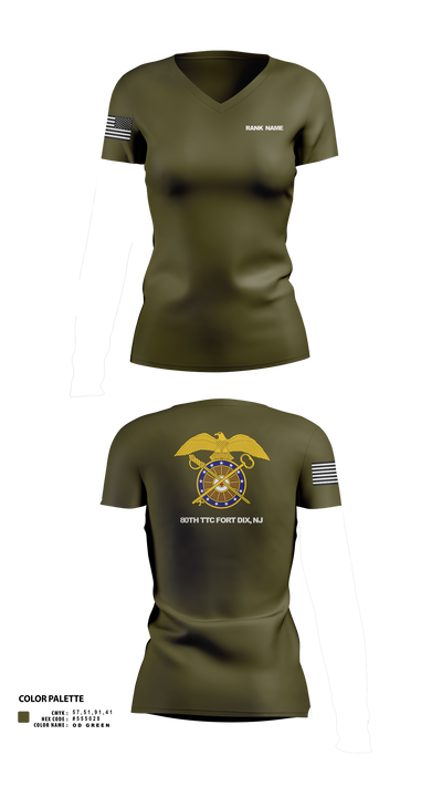 80th TTC 75224066 Women's Short Sleeve V-neck Shirt - 2