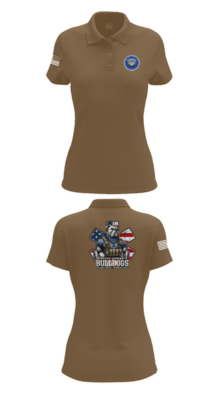 Womens Short Sleeve Performance Polo, Bravo Company Bulldogs, , Teamtime, Team time, sublimation, custom sports apparel, team uniforms, spirit wear, spiritwear, sports uniforms, custom shirts, team store, custom team store, fundraiser sports, apparel fundraiser