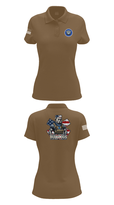 Bravo Company Bulldogs 26926733 Women's Short Sleeve Performance Polo  - 15