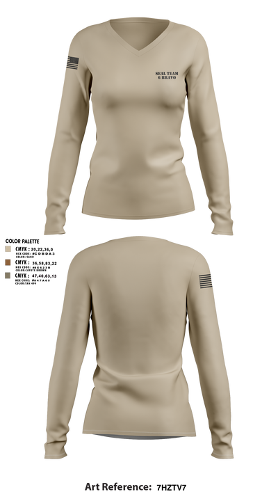seal team 6 bravo 34362498 Women's Long Sleeve V-neck Shirt - 1
