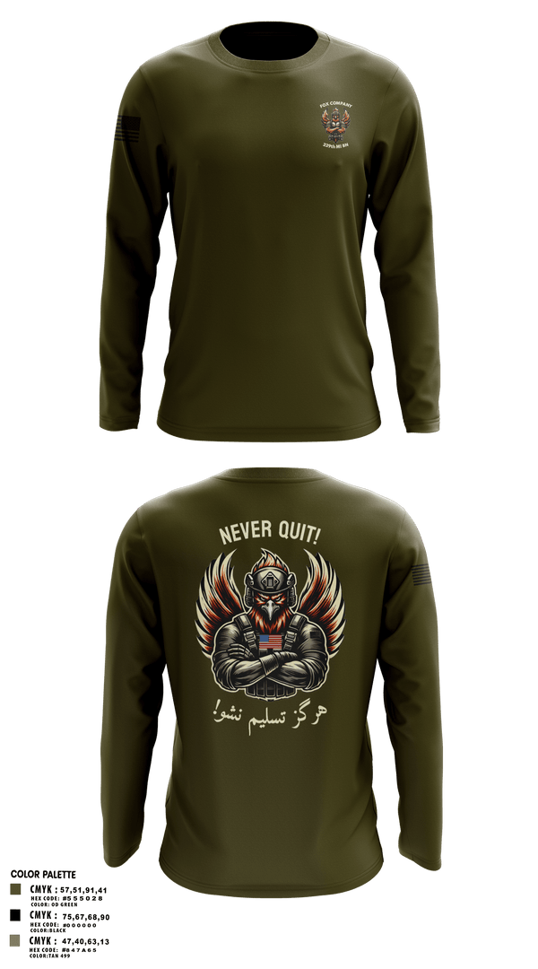 Long Sleeve Performance Shirt, F CO, 229th MI BN, , Teamtime, Team time, sublimation, custom sports apparel, team uniforms, spirit wear, spiritwear, sports uniforms, custom shirts, team store, custom team store, fundraiser sports, apparel fundraiser