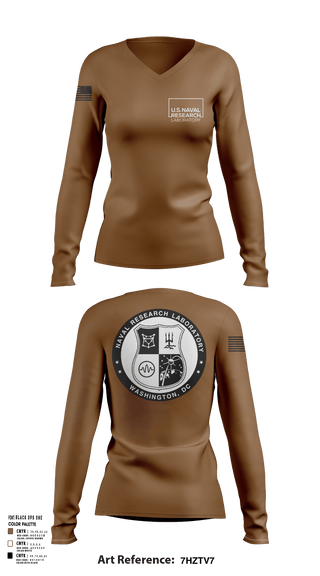 Womens Long Sleeve Vneck Shirt, Naval Research Lab, , Teamtime, Team time, sublimation, custom sports apparel, team uniforms, spirit wear, spiritwear, sports uniforms, custom shirts, team store, custom team store, fundraiser sports, apparel fundraiser
