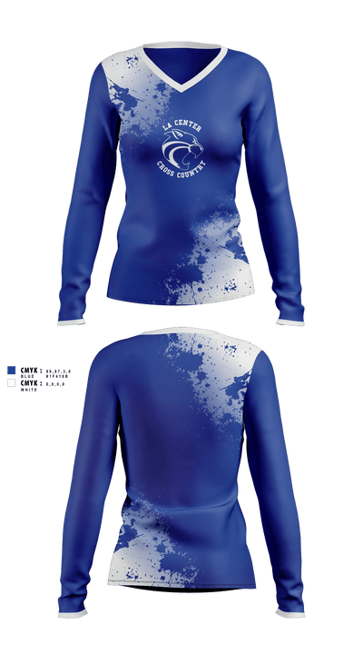 La Center Cross Country 25431686 Women's Long Sleeve V-neck Shirt - 1