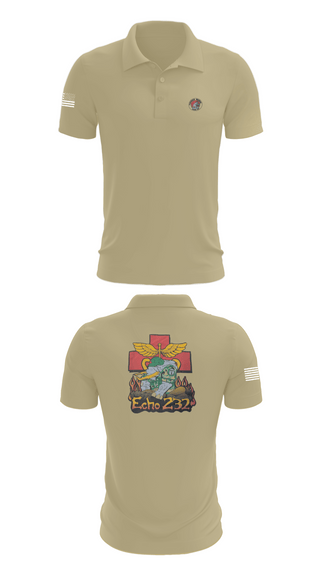 Short Sleeve Performance Polo, Echo Company 232nd battalion, Army, Teamtime, Team time, sublimation, custom sports apparel, team uniforms, spirit wear, spiritwear, sports uniforms, custom shirts, team store, custom team store, fundraiser sports, apparel fundraiser