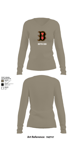 Womens Long Sleeve Vneck Shirt, 387th EOD, , Teamtime, Team time, sublimation, custom sports apparel, team uniforms, spirit wear, spiritwear, sports uniforms, custom shirts, team store, custom team store, fundraiser sports, apparel fundraiser