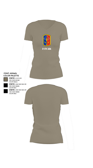 Womens Short Sleeve Vneck Shirt, 2-174 ADA, Army, Teamtime, Team time, sublimation, custom sports apparel, team uniforms, spirit wear, spiritwear, sports uniforms, custom shirts, team store, custom team store, fundraiser sports, apparel fundraiser