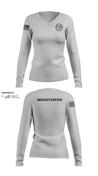Womens Long Sleeve Vneck Shirt, Montgomery County Police CNT, , Teamtime, Team time, sublimation, custom sports apparel, team uniforms, spirit wear, spiritwear, sports uniforms, custom shirts, team store, custom team store, fundraiser sports, apparel fundraiser