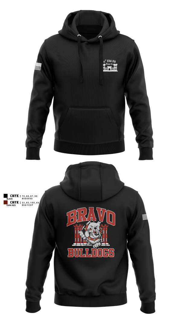 Hoodie, Bravo Company “Bulldogs” 31st Engineer Battalion, , Teamtime, Team time, sublimation, custom sports apparel, team uniforms, spirit wear, spiritwear, sports uniforms, custom shirts, team store, custom team store, fundraiser sports, apparel fundraiser