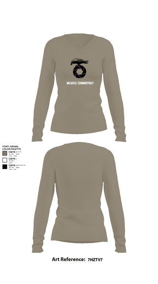 Womens Long Sleeve Vneck Shirt, MCAGCC COMMSTRAT, , Teamtime, Team time, sublimation, custom sports apparel, team uniforms, spirit wear, spiritwear, sports uniforms, custom shirts, team store, custom team store, fundraiser sports, apparel fundraiser