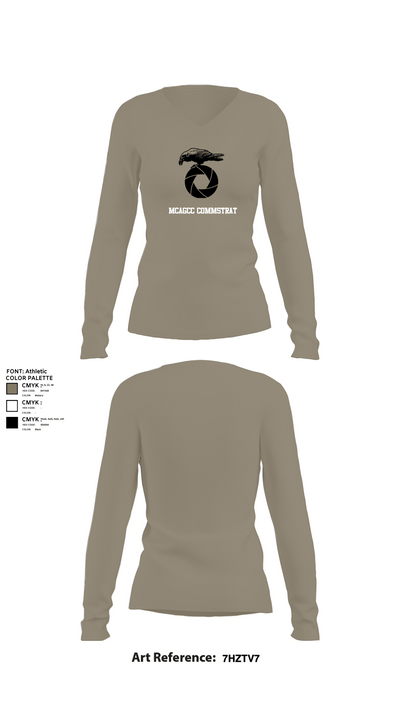 MCAGCC COMMSTRAT 43565701 Women's Long Sleeve V-neck Shirt - 62