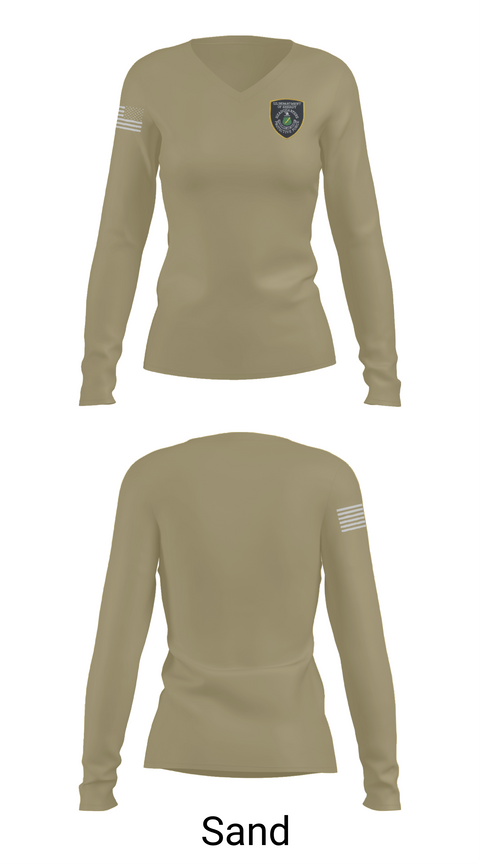 Womens Long Sleeve Vneck Shirt, D.O.E. Protective Force, , Teamtime, Team time, sublimation, custom sports apparel, team uniforms, spirit wear, spiritwear, sports uniforms, custom shirts, team store, custom team store, fundraiser sports, apparel fundraiser