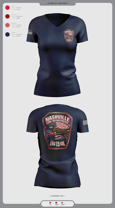 Engine 15 4145727 Women's Short Sleeve V-neck Shirt - 4