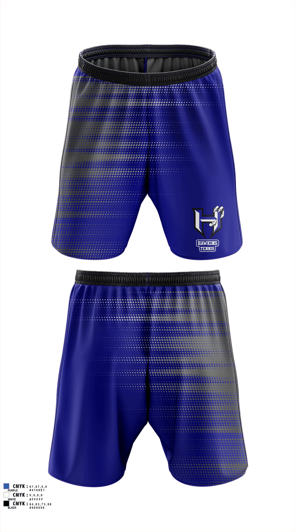 Athletic Shorts With Pockets, Hawkins Tennis, Tennis, Teamtime, Team time, sublimation, custom sports apparel, team uniforms, spirit wear, spiritwear, sports uniforms, custom shirts, team store, custom team store, fundraiser sports, apparel fundraiser