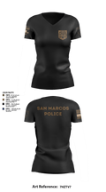 San Marcos Police Drone Unit 43960495 Women's Short Sleeve V-neck Shirt - 14