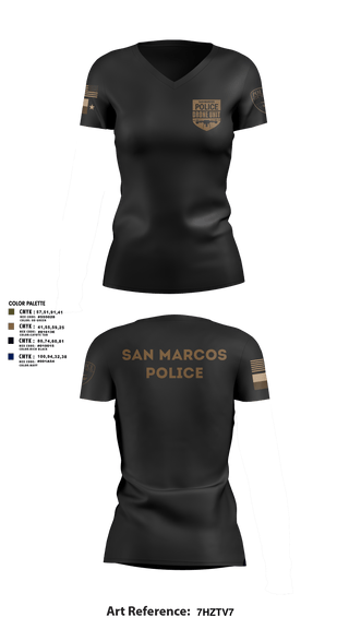 Womens Short Sleeve Vneck Shirt, San Marcos Police Drone Unit, Police, Teamtime, Team time, sublimation, custom sports apparel, team uniforms, spirit wear, spiritwear, sports uniforms, custom shirts, team store, custom team store, fundraiser sports, apparel fundraiser