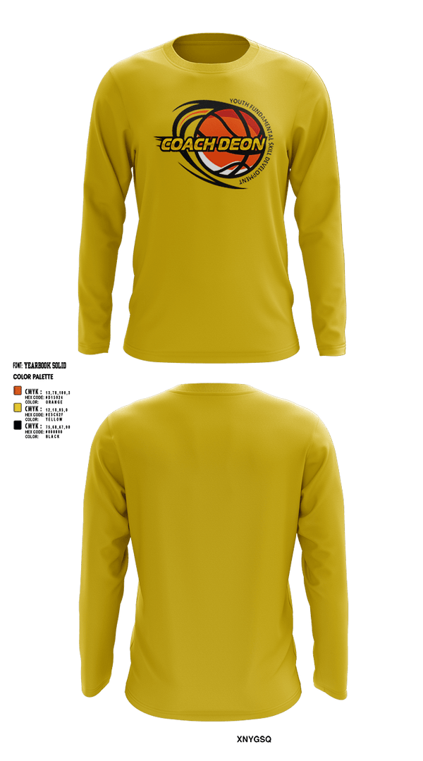 Long Sleeve Performance Shirt, Coach Deon Fundamental Youth Basketball Training, Men's Basketball, Teamtime, Team time, sublimation, custom sports apparel, team uniforms, spirit wear, spiritwear, sports uniforms, custom shirts, team store, custom team store, fundraiser sports, apparel fundraiser