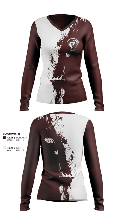 Willow Springs Bears Softball 59647744 Women's Long Sleeve V-neck Shirt - 1 (1)