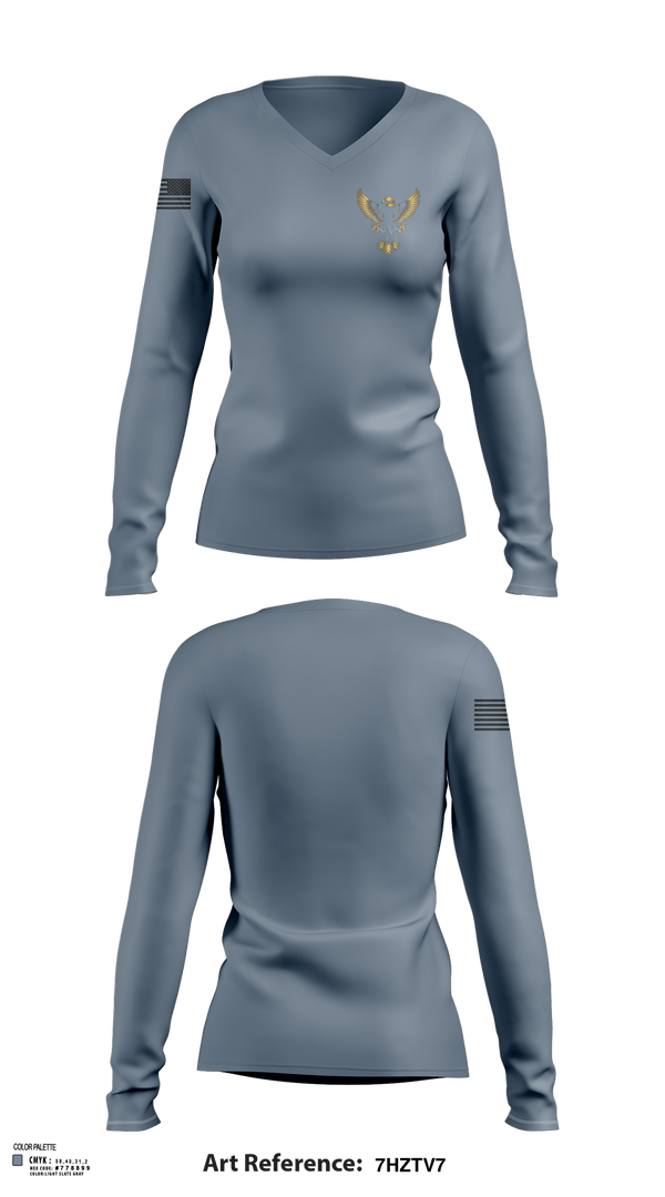 Womens Long Sleeve Vneck Shirt, S.A.S.Security, , Teamtime, Team time, sublimation, custom sports apparel, team uniforms, spirit wear, spiritwear, sports uniforms, custom shirts, team store, custom team store, fundraiser sports, apparel fundraiser