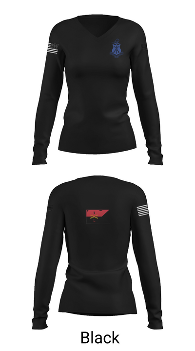 Pershing Rifles Troop L-1 10347059 Women's Long Sleeve V-neck Shirt - 37