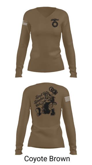 Womens Long Sleeve Vneck Shirt, MCAGCC COMMSTRAT, , Teamtime, Team time, sublimation, custom sports apparel, team uniforms, spirit wear, spiritwear, sports uniforms, custom shirts, team store, custom team store, fundraiser sports, apparel fundraiser