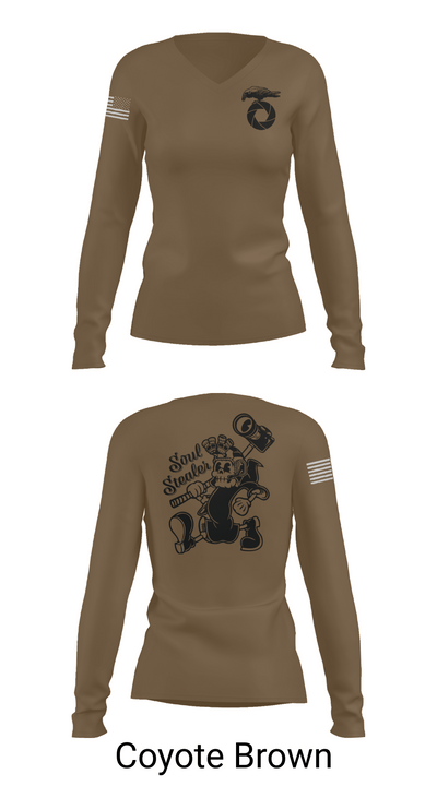 MCAGCC COMMSTRAT 43565701 Women's Long Sleeve V-neck Shirt - 17