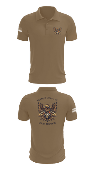 Short Sleeve Performance Polo, Foxtrot Company, 832nd OD BN, Army, Teamtime, Team time, sublimation, custom sports apparel, team uniforms, spirit wear, spiritwear, sports uniforms, custom shirts, team store, custom team store, fundraiser sports, apparel fundraiser