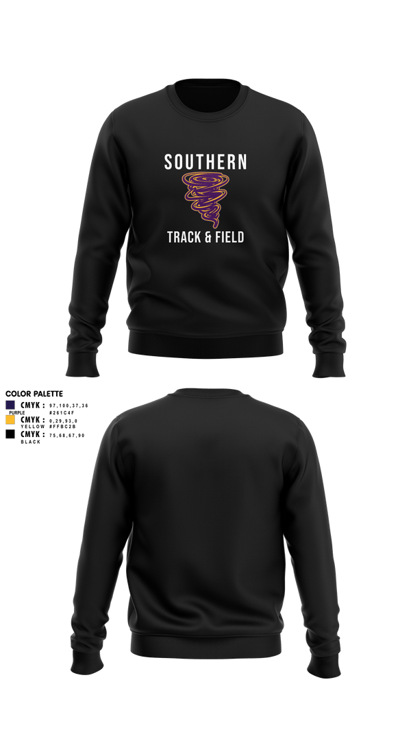 Crew Neck Sweatshirt, Southern Middle School Track and Field, Track & Field, Teamtime, Team time, sublimation, custom sports apparel, team uniforms, spirit wear, spiritwear, sports uniforms, custom shirts, team store, custom team store, fundraiser sports, apparel fundraiser