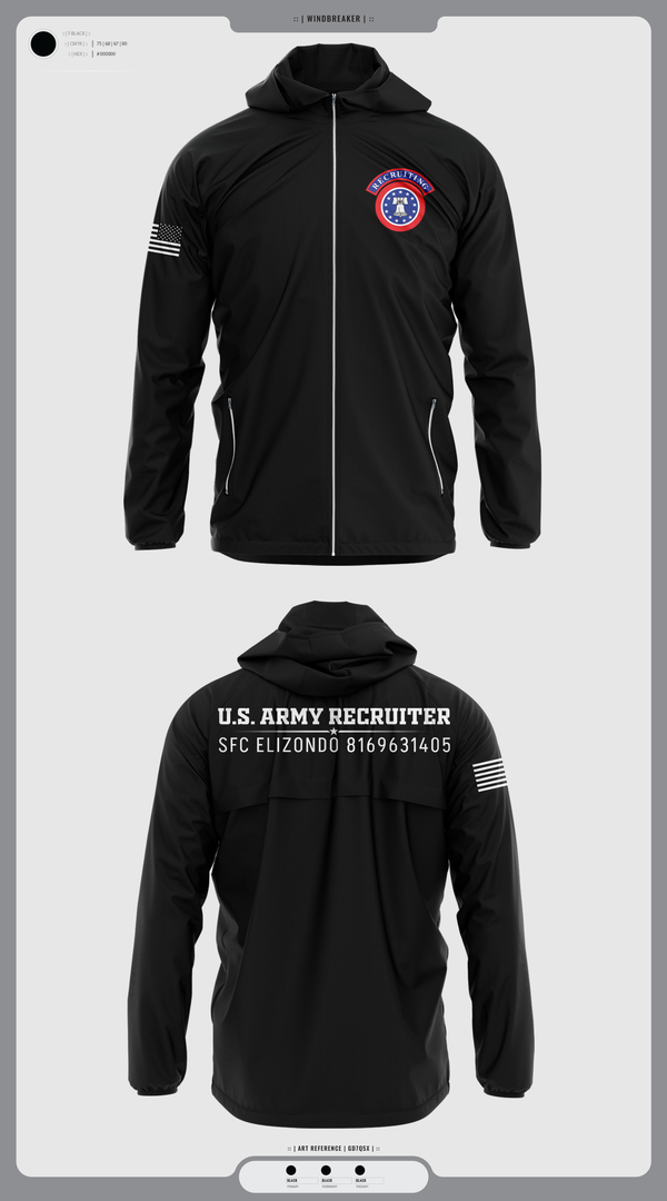 Windbreaker, Recruiting, Army, Teamtime, Team time, sublimation, custom sports apparel, team uniforms, spirit wear, spiritwear, sports uniforms, custom shirts, team store, custom team store, fundraiser sports, apparel fundraiser