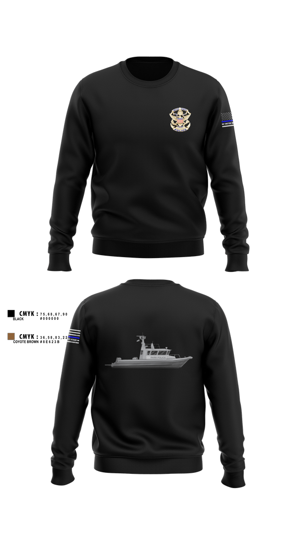 Crew Neck Sweatshirt, Marine Patrol Unit, , Teamtime, Team time, sublimation, custom sports apparel, team uniforms, spirit wear, spiritwear, sports uniforms, custom shirts, team store, custom team store, fundraiser sports, apparel fundraiser