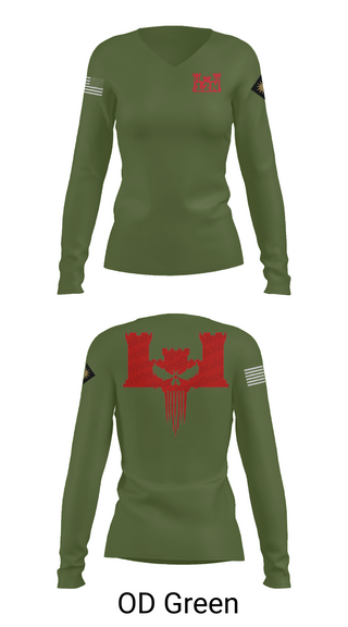 Womens Long Sleeve Vneck Shirt, A co 578th BEB, , Teamtime, Team time, sublimation, custom sports apparel, team uniforms, spirit wear, spiritwear, sports uniforms, custom shirts, team store, custom team store, fundraiser sports, apparel fundraiser
