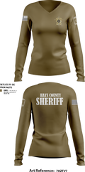 Hays County Sheriff’s Office 39669531 Women's Long Sleeve V-neck Shirt - 102