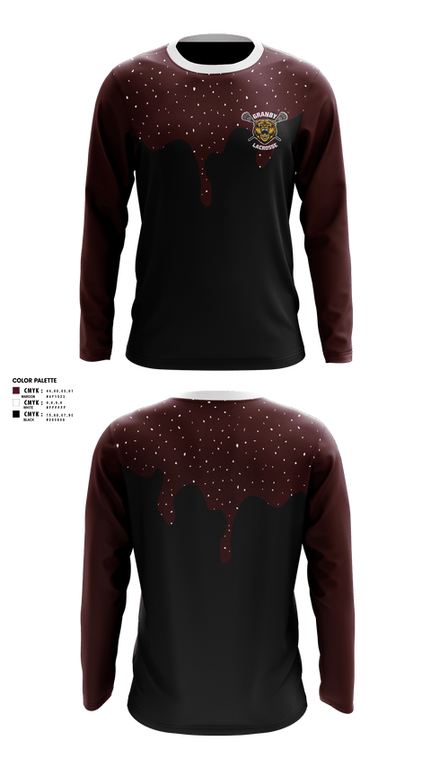 Long Sleeve Performance Shirt, Granby Youth Lacrosse, Men's Lacrosse, Teamtime, Team time, sublimation, custom sports apparel, team uniforms, spirit wear, spiritwear, sports uniforms, custom shirts, team store, custom team store, fundraiser sports, apparel fundraiser