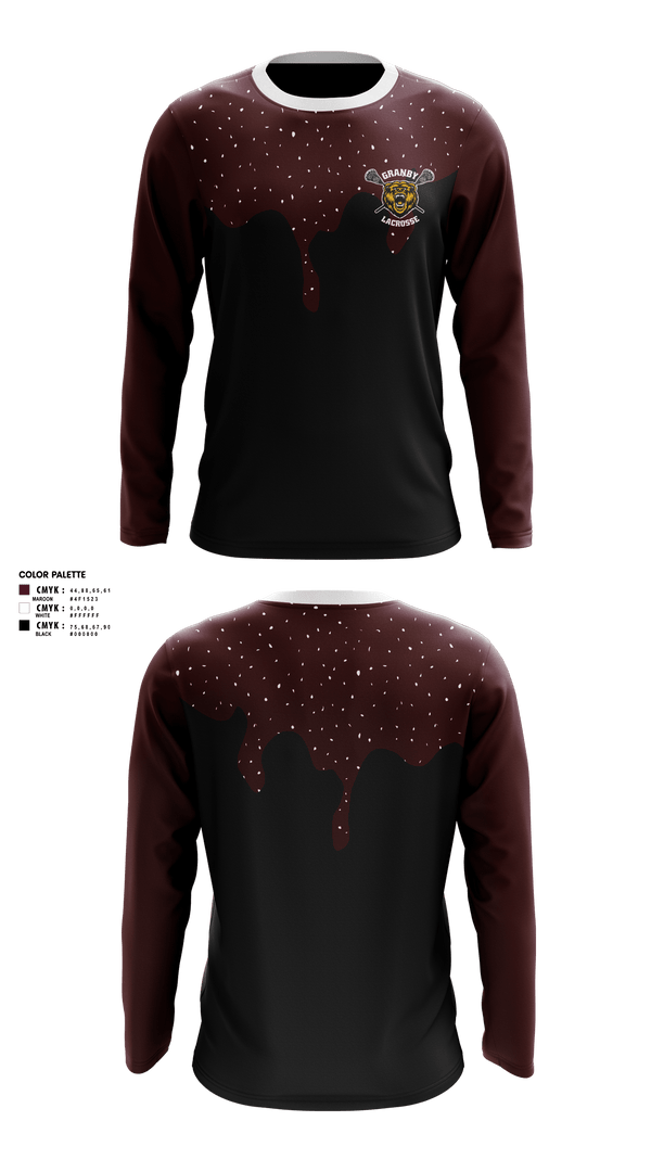 Long Sleeve Performance Shirt, Granby Youth Lacrosse, Men's Lacrosse, Teamtime, Team time, sublimation, custom sports apparel, team uniforms, spirit wear, spiritwear, sports uniforms, custom shirts, team store, custom team store, fundraiser sports, apparel fundraiser