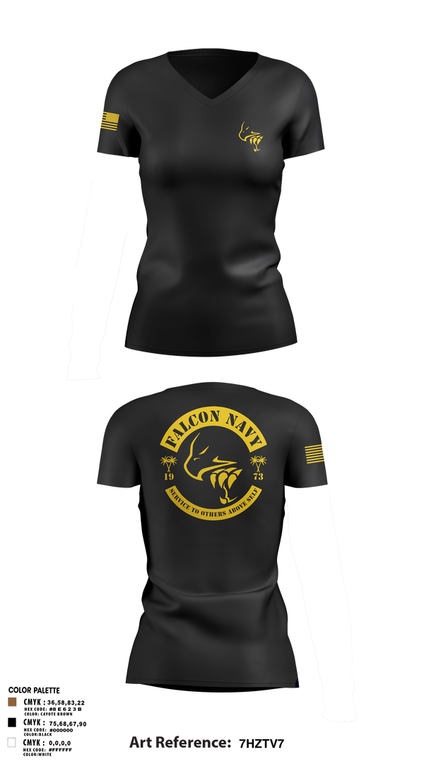 Womens Short Sleeve Vneck Shirt, Falcon Navy, , Teamtime, Team time, sublimation, custom sports apparel, team uniforms, spirit wear, spiritwear, sports uniforms, custom shirts, team store, custom team store, fundraiser sports, apparel fundraiser