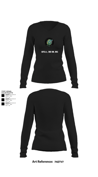 Womens Long Sleeve Vneck Shirt, 1SFG(A), 3rd BN, BSC, , Teamtime, Team time, sublimation, custom sports apparel, team uniforms, spirit wear, spiritwear, sports uniforms, custom shirts, team store, custom team store, fundraiser sports, apparel fundraiser