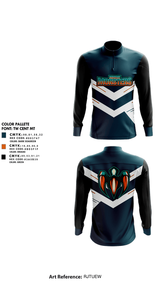 Quarter Zip Jacket, Midwest Monsters, Men's Basketball, Teamtime, Team time, sublimation, custom sports apparel, team uniforms, spirit wear, spiritwear, sports uniforms, custom shirts, team store, custom team store, fundraiser sports, apparel fundraiser