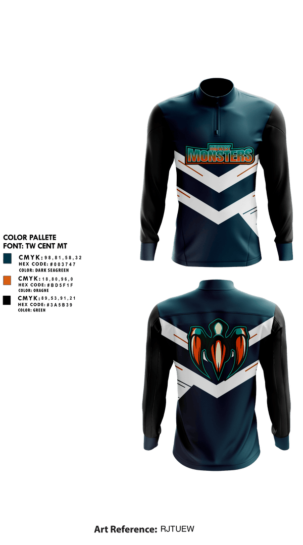 Quarter Zip Jacket, Midwest Monsters, Men's Basketball, Teamtime, Team time, sublimation, custom sports apparel, team uniforms, spirit wear, spiritwear, sports uniforms, custom shirts, team store, custom team store, fundraiser sports, apparel fundraiser