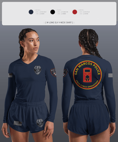 San marcos police - field force 1789471 Women's Long Sleeve V-neck Shirt - 1