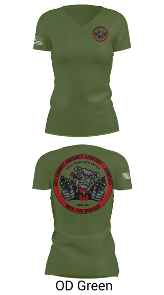 Womens Short Sleeve Vneck Shirt, 41st CEC-A, Army, Teamtime, Team time, sublimation, custom sports apparel, team uniforms, spirit wear, spiritwear, sports uniforms, custom shirts, team store, custom team store, fundraiser sports, apparel fundraiser
