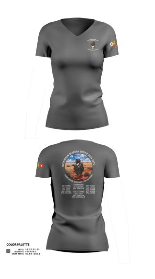 Womens Short Sleeve Vneck Shirt, 338th Signal Company, Army, Teamtime, Team time, sublimation, custom sports apparel, team uniforms, spirit wear, spiritwear, sports uniforms, custom shirts, team store, custom team store, fundraiser sports, apparel fundraiser