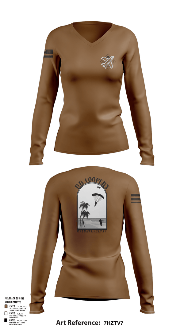 Womens Long Sleeve Vneck Shirt, D.B. Coopers, , Teamtime, Team time, sublimation, custom sports apparel, team uniforms, spirit wear, spiritwear, sports uniforms, custom shirts, team store, custom team store, fundraiser sports, apparel fundraiser