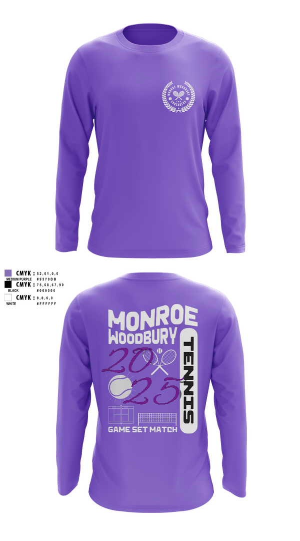 Long Sleeve Performance Shirt, Monroe Woodbury, Tennis, Teamtime, Team time, sublimation, custom sports apparel, team uniforms, spirit wear, spiritwear, sports uniforms, custom shirts, team store, custom team store, fundraiser sports, apparel fundraiser