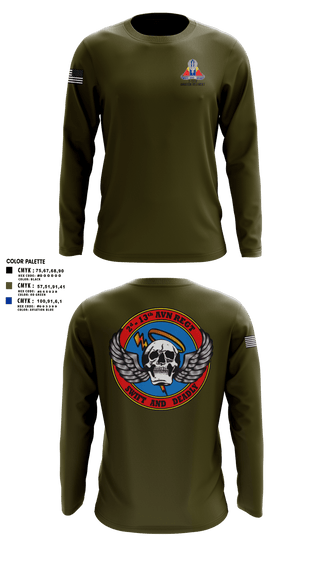 Long Sleeve Performance Shirt, A Co, 2-13th Aviation Regiment, , Teamtime, Team time, sublimation, custom sports apparel, team uniforms, spirit wear, spiritwear, sports uniforms, custom shirts, team store, custom team store, fundraiser sports, apparel fundraiser