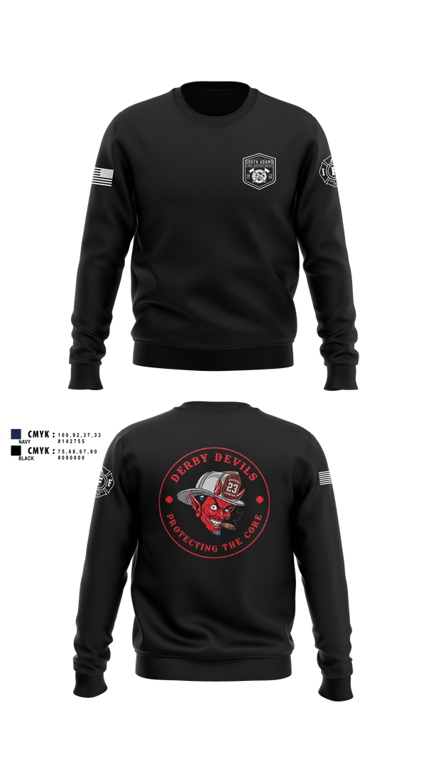 Crew Neck Sweatshirt, South Adams County FD, Fire Department, Teamtime, Team time, sublimation, custom sports apparel, team uniforms, spirit wear, spiritwear, sports uniforms, custom shirts, team store, custom team store, fundraiser sports, apparel fundraiser